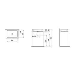 Laufen Waschtisch-Schale Pro S 380x550x125mm, Weiß LCC, rechteckig, ohne Hahnloc... LAUFEN-H8129654001121 7612738015329 (Abb. 1)