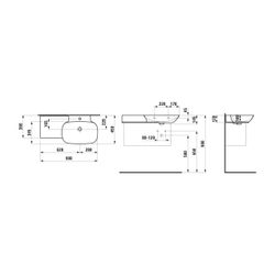 Laufen Waschtisch INO 450x900x145mm, Weiß LCC, 1 Hahnloch, mit Überlauf Ablage l... LAUFEN-H8133014001041 7612738342975 (Abb. 1)