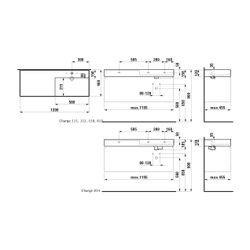 Laufen Waschtisch Kartell 460x1200x150mm, Mattweiß, 2 Hahnlöcher, ohne Überlauf,... LAUFEN-H8133337578151 7612738956882 (Abb. 1)