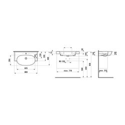 Laufen Waschtisch The New Classic 480x800x165mm, Weiß LCC, ohne Hahnloch, mit Üb... LAUFEN-H8138554001091 7612738936082 (Abb. 1)