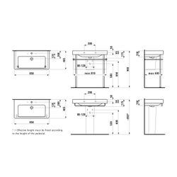 Laufen Waschtisch Laufen Pro S 465x850x175mm, Weiß, ohne Hahnloch, mit Überlauf... LAUFEN-H8139650001091 7612738280703 (Abb. 1)