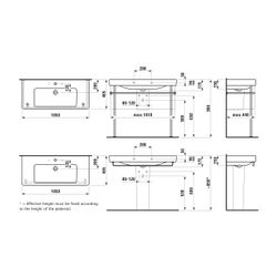 Laufen Waschtisch Laufen Pro S 465x1050x175mm, Weiß, 1 Hahnloch, mit Überlauf... LAUFEN-H8139660001041 7612738280758 (Abb. 1)
