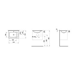 Laufen Möbelwaschtisch Slim, MEDA, 445x575x130mm, Mattweiß, aus Marbond, Ablage ... LAUFEN-H8141137571111 7612738097363 (Abb. 1)