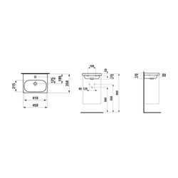 Laufen Handwaschbecken LUA 350x450x135mm, Weiß, 1 Hahnloch, mit Überlauf... LAUFEN-H8150810001041 7612738981365 (Abb. 1)