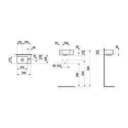 Laufen Handwaschbecken VAL 220x340x135mm, Weiß, asymmetrisch 1 Hahnloch, rechts,... LAUFEN-H8152800001141 7612738943837 (Abb. 1)