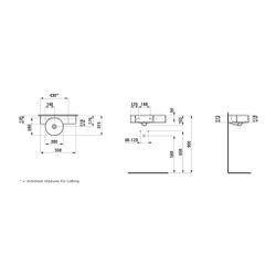 Laufen Handwaschbecken VAL 315x550x155mm, Weiß LCC, ohne Hahnloch, mit Überlauf ... LAUFEN-H8152834008131 7612738943394 (Abb. 1)