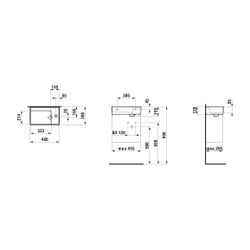 Laufen Handwaschbecken Kartell 280x460x150mm, Mattweiß, asym. 1 Hahnloch, ohne Ü... LAUFEN-H8153347571111 7612738340810 (Abb. 1)