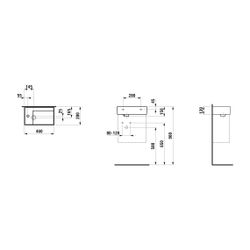 Laufen Handwaschbecken Kartell 280x460x150mm, Weiß, asymmetrisch 1 Hahnloch, ohn... LAUFEN-H8153350001111 7612738340889 (Abb. 1)