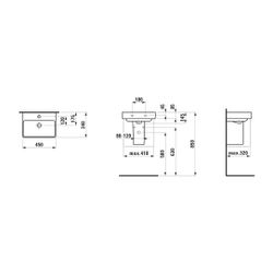 Laufen Handwaschbecken Laufen Pro S 340x450x145mm, Weiß, 1 Hahnloch, mit Überlau... LAUFEN-H8159610001041 7612738283568 (Abb. 1)
