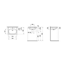 Laufen Aufsatzwaschtisch LUA 460x550x180mm, Weiß LCC, ohne Hahnloch, mit Überlau... LAUFEN-H8160824001091 7612738983697 (Abb. 1)