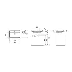 Laufen Aufsatzwaschtisch MEDA 460x650x160mm, Weiß, 1 Hahnloch, mit Überlauf... LAUFEN-H8161140001041 7612738062279 (Abb. 1)
