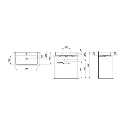 Laufen Aufsatzwaschtisch VAL 420x750x155mm, Mattgraphit, ohne Hahnloch/Überlauf... LAUFEN-H8162857581121 7612738037444 (Abb. 1)