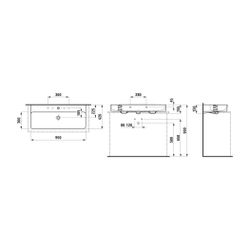 Laufen Aufsatzwaschtisch VAL 420x950x155mm, Mattgraphit, 1 Hahnloch, links/recht... LAUFEN-H8162877581071 7612738037505 (Abb. 1)