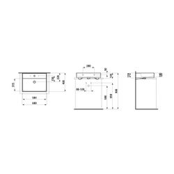 Laufen Aufsatzwaschtisch Kartell 460x600x145mm, Mattschwarz, 1 Hahnloch, mit Übe... LAUFEN-H8163337161041 7612738965198 (Abb. 1)