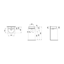 Laufen Aufsatzhandwaschbecken Sonar 420x410x170mm, Weiß, 1 Hahnloch, mit Überlau... LAUFEN-H8163410001041 7612738916695 (Abb. 1)