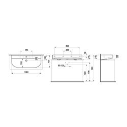 Laufen Aufsatzwaschtisch Sonar 420x1000x145mm, Weiß, ohne Hahnloch, mit Überlauf... LAUFEN-H8163470001091 7612738932732 (Abb. 1)