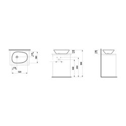 Laufen Waschtisch-Schale Palmoba 380x520x130mm, Weiß LCC, ohne Hahnloch/Überlauf... LAUFEN-H8168024001121 4014804840997 (Abb. 1)