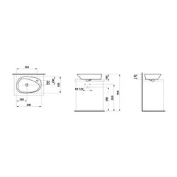 Laufen Waschtisch-Schale Palmoba 400x600x130mm, Weiß LCC, ohne Hahnloch/Überlauf... LAUFEN-H8168034001121 4014804841352 (Abb. 1)