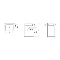 Laufen Waschtisch-Schale Savoy 380x550x155mm, Weiß, rechteckig, ohne Hahnloch/Üb... LAUFEN-H8169440001121 7612738099565 (Abb. 1)