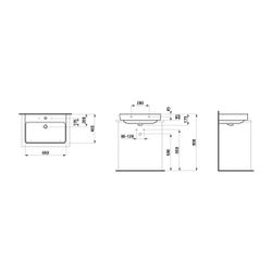 Laufen Aufsatzwaschtisch Laufen Pro S 465x650x175mm, Active Weiß LCC, 1 Hahnloch... LAUFEN-H816964A001561 7612738090463 (Abb. 1)