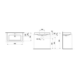 Laufen Aufsatzwaschtisch Laufen Pro S 460x850x175mm, Active Weiß LCC, 1 Hahnloch... LAUFEN-H816965A001041 7612738088521 (Abb. 1)