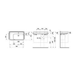 Laufen Waschtisch MEDA 460x800x160mm, Mattgraphit, Ablage links, 1 Hahnloch, mit... LAUFEN-H8171157581041 7612738062361 (Abb. 1)