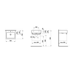 Laufen Waschtisch Living City 460x500x155mm, Weiß, ohne Hahnloch, mit Überlauf... LAUFEN-H8174310001091 4014804955615 (Abb. 1)