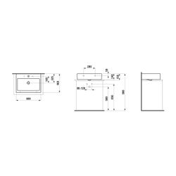 Laufen Aufsatzwaschtisch Living City 460x600x155mm, Weiß, 3 Hahnlöcher mit Überl... LAUFEN-H8174340001081 4014804918993 (Abb. 1)
