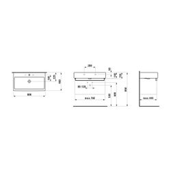 Laufen Waschtisch Living City 460x800x155mm, Weiß, 1 Hahnloch, mit Überlauf... LAUFEN-H8174360001041 4014804956124 (Abb. 1)
