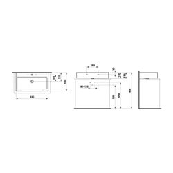 Laufen Aufsatzwaschtisch Living City 460x800x155mm, Weiß, ohne Hahnloch, mit Übe... LAUFEN-H8174370001091 4014804956391 (Abb. 1)