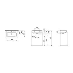 Laufen Aufsatzwaschtisch kompakt Laufen Pro S 380x600x175mm, Active Weiß LCC, 1 ... LAUFEN-H817959A001041 7612738090517 (Abb. 1)