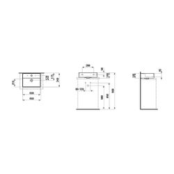 Laufen Aufsatzhandwaschbecken Kartell 340x450x140mm, Mattgraphit, 1 Hahnloch, oh... LAUFEN-H8183307581561 7612738012113 (Abb. 1)