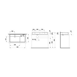 Laufen Aufsatzwaschtisch Kartell 460x900x150mm, Weiß, ohne Hahnloch/Überlauf Abl... LAUFEN-H8183380001121 7612738978228 (Abb. 1)
