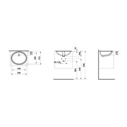 Laufen Einbauwaschtisch von unten Savoy 415x500x180mm, Mattweiß, oval, ohne Hahn... LAUFEN-H8189437571091 7612738125820 (Abb. 1)