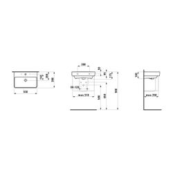Laufen Waschtisch kompakt Laufen Pro S 380x550x175mm, Weiß, 1 Hahnloch, mit Über... LAUFEN-H8189580001041 4014804790728 (Abb. 1)
