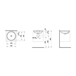 Laufen Einbauwaschtisch von unten Laufen Pro B 470x465x170mm, Active Weiß LCC, o... LAUFEN-H818962A001091 7612738088996 (Abb. 1)