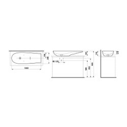 Laufen Waschtisch-Schale Ilbagnoalessi 380x1000x170mm, Kaffee Matt, Ablage links... LAUFEN-H8189741881121 7612738041076 (Abb. 1)