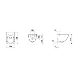 Laufen Tiefspül-WC wandhängend LUA 530x360mm, spülrandlos mit verdeckter Befesti... LAUFEN-H8200800180001 7612738982393 (Abb. 1)