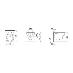 Laufen Tiefspül-WC wandhängend LUA 520x360mm, spülrandlos mit offener Befestigun... LAUFEN-H8200810180001 7612738982348 (Abb. 1)