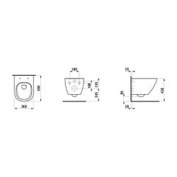 Laufen Tiefspül-WC wandhängend LUA 490x360mm, spülrandlos Ausführung kurz mit ve... LAUFEN-H8200830180001 7612738982492 (Abb. 1)