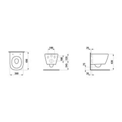 Laufen Wand-WC Advanced, verdeckte Befestigung, MEDA, 490x360mm, Mattschwarz, Si... LAUFEN-H8201137160001 7612738064686 (Abb. 1)