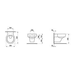 Laufen Tiefspül-WC wandhängend VAL 530x390mm, Mattweiß, spülrandlos... LAUFEN-H8202817570001 7612738934781 (Abb. 1)