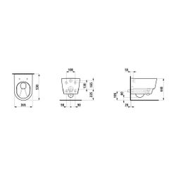 Laufen Urin-Trenn-WC Tiefspüler SAVE! 530x365x380mm, Weiß LCC, spülrandlos... LAUFEN-H8206624000001 7612738956394 (Abb. 1)