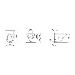 Laufen Pro Tiefspül-WC wandhängend 360x560mm, mit Laufen Clean Coat(LCC), Weiß... LAUFEN-H8209504000001 4014804464827 (Abb. 1)