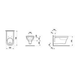 Laufen Flachspül-WC wandhängend barrierefrei Pro Liberty 700x360mm, LCC, Active ... LAUFEN-H820953A000001 7612738091392 (Abb. 1)
