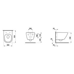 Laufen Tiefspül-WC wandhängend Lua 520x360mm, spülrandlos, Silent Flush, verdeck... LAUFEN-H8210800000001 7612738146818 (Abb. 1)