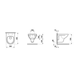 Laufen Tiefspül-WC wandhängend Laufen Pro 490x360mm, spülrandlos Ausführung kurz... LAUFEN-H8219520000001 7612738937331 (Abb. 1)