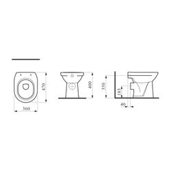 Laufen Stand-Tiefspül-WC Laufen Pro 470x360x400mm, Weiß, Abgang waagrecht Ausfüh... LAUFEN-H8219560000001 4014804396760 (Abb. 1)