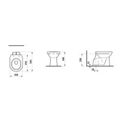 Laufen Stand-Tiefspül-WC Laufen Pro 545x360x400mm, Manhattan, Abgang senkrecht... LAUFEN-H8219570370001 4014804404557 (Abb. 1)