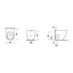 Laufen Stand-Tiefspül-WC Laufen Pro 530x360x430mm, Weiß LCC, spülrandlos Abgang ... LAUFEN-H8229564000001 7612738907112 (Abb. 1)